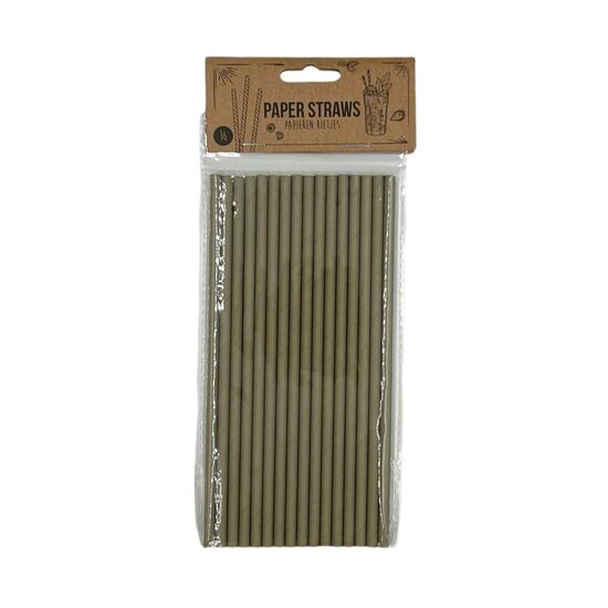 Papīra salmiņu komplekts 16gab, haki